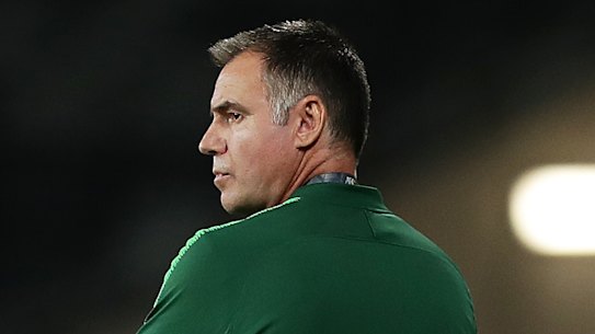 Ante Milicic watches on at Bankwest Stadium on Thursday night.