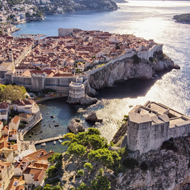 Aerial view of Dubrovnik’s old town.