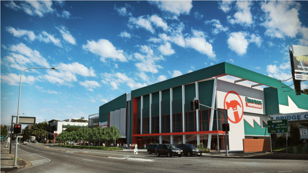 Artist impression of the Bunnings Warehouse proposed for Woolloongabba. 