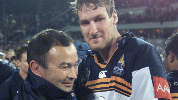 Justin Harrison during his playing career with Eddie Jones 