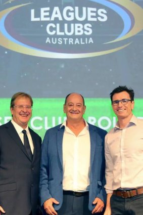 NSWRL CEO David Trodden, LCA chief Don Hammond and QRL CEO Ben Ikin.