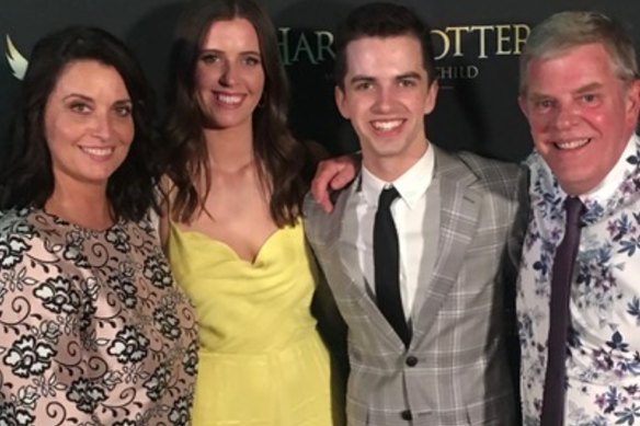 The McKenna family at the premiere of Harry Potter and the Cursed Child: Michelle, Maddelin, William and Chris.