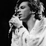 Michael Hutchence on the set of the film Dogs in Space (1986).
