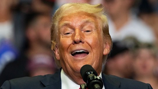 Donald Trump rallies the faithful in Michigan last week.