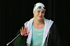 Kaylee McKeown competes in the women's 100m backstroke final.