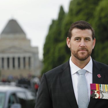  Ben Roberts-Smith on ANZAC Day at the Shrine of Remembrance in Melbourne, 2017.