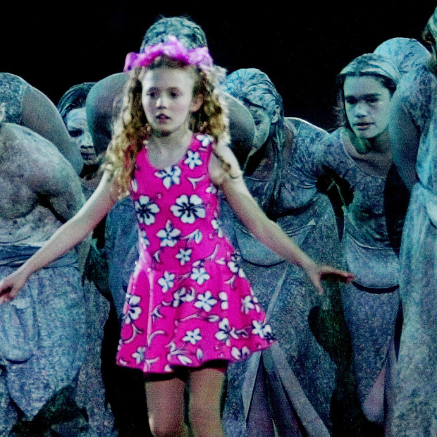 Nikki Webster, 13, performs in the Aboriginal sequence of the opening ceremony of the Olympics in Sydney.