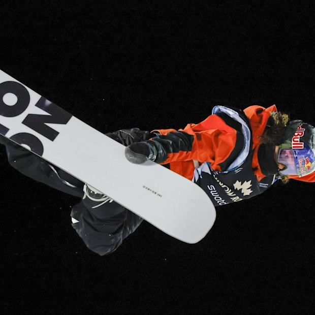 Valentino Guseli, of Australia, competes during the men's World Cup snowboard halfpipe event in Calgary, Alberta.