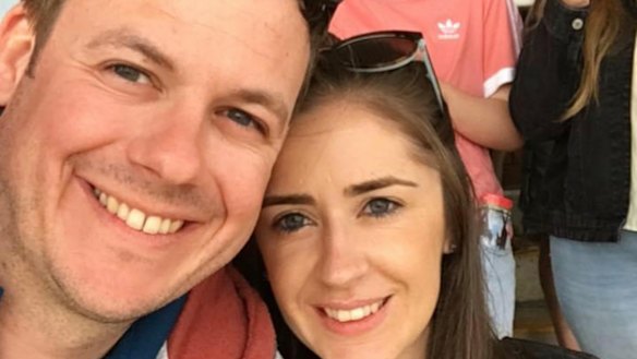 Kerryn Finnis (right) has been separated from her fiance Nick (left) by the travel restrictions Australia has imposed. 