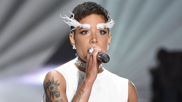 Halsey performs during the 2018 Victoria's Secret Fashion Show.