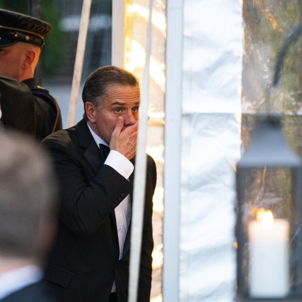 Hunter Biden and wife Melissa Cohen arrive for a state dinner at the White House on June 22.