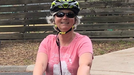 Jan Baddeley on her preferred ride.