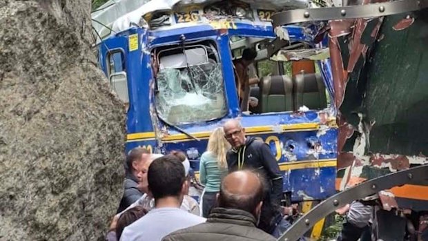 A head-on train crash on the route servicing Machu Picchu in Peru has left one dead and at least 40 injured, including foreign tourists.
