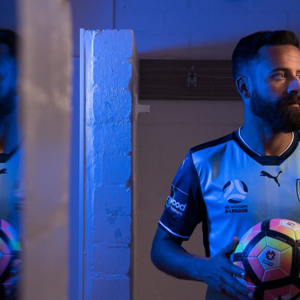 Selfless: Sydney FC captain Alex Brosque in 2017, the year he took a large pay cut to keep the Sky Blues together.