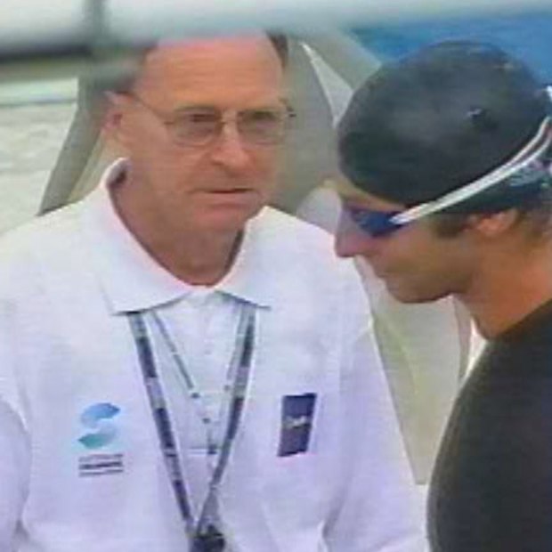 John Keppie informs Ian Thorpe that he is disqualified.