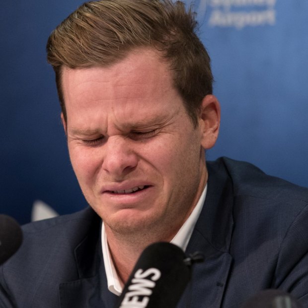 Former Australian Cricket Captain, Steve Smith, addresses the media after arriving back from the cheating scandal in South Africa. 