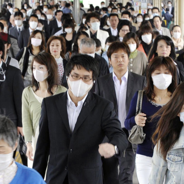 Face masks were worn everywhere in Asia during the 2009 swine flu outbreak. 