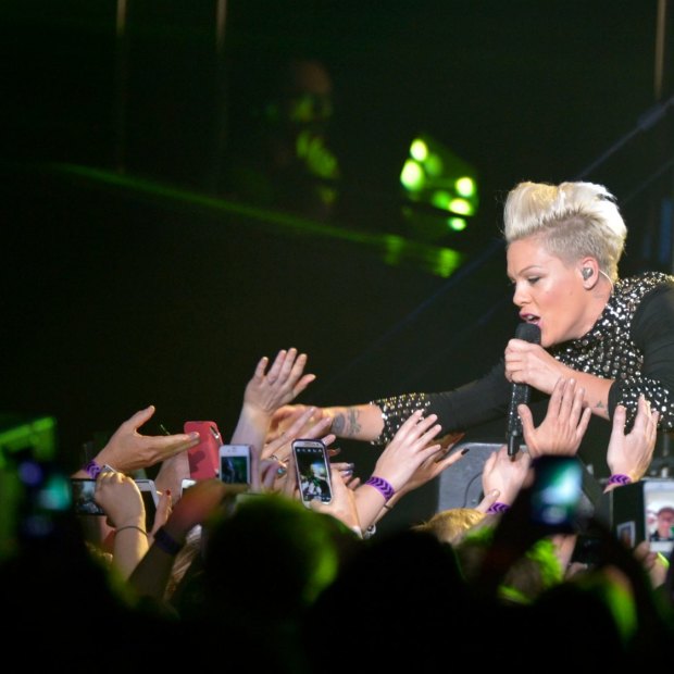 Pink during her record 18-show run at Rod Laver Arena in 2013. 