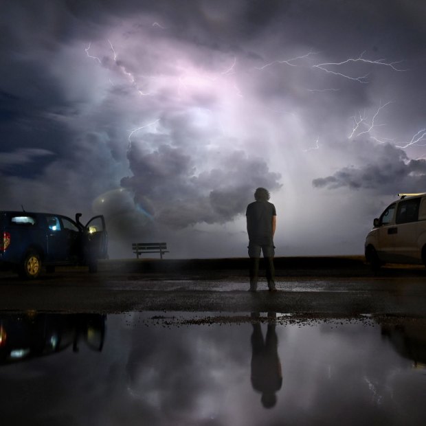 The photographer stopping for an active storm off the Sydney coastline in October, 2021.