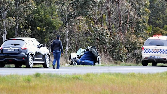 Jacqueline Vodden died in this crash on the Western Highway.