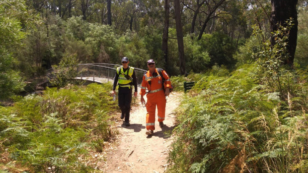 SES and police searching for human remains in the Grampians. 