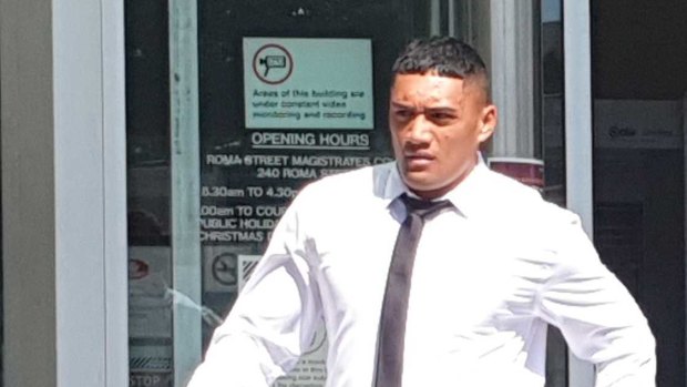 Former Broncos player player Teui “TC” Robati leaves court after an earlier appearance.