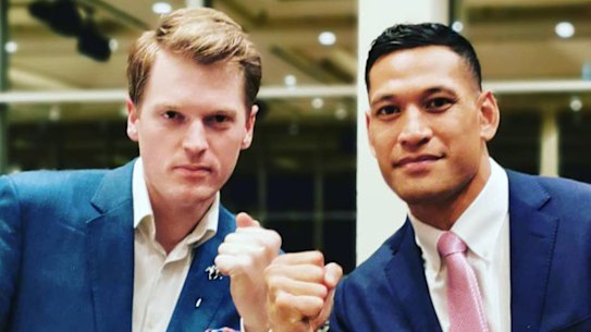 Australian Christian Lobby managing director Martyn Iles with Israel Folau in 2012.