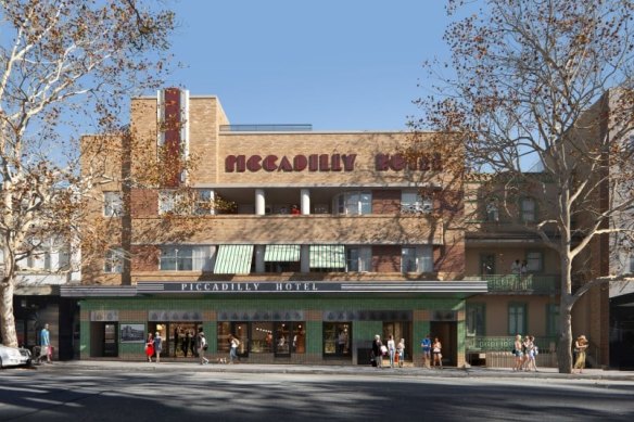 An artist’s impression of the new Piccadilly Hotel. Developer Phillip George has lodged plans with the City of Sydney.