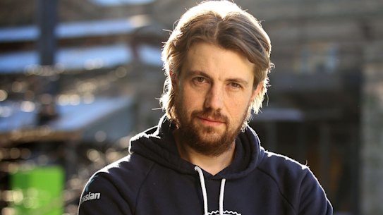 SYDNEY, AUSTRALIA - AUGUST 30:  Portrait of Mike Cannon-Brookes at the Australian Technology Park at Eveleigh Rail Yards in redfern on August 30, 2015 in Sydney, Australia.  (Photo by James Alcock/Fairfax Media)