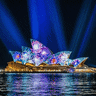 The sails of the Sydney Opera House as they will be illuminated during the Vivid festival. 