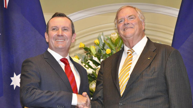 Premier Mark McGowan with new WA Governor Kim Beazley.