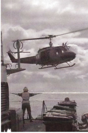 Jennifer Wittwer on HMAS Swan, as Helicopter Patrol Officer in 1996.