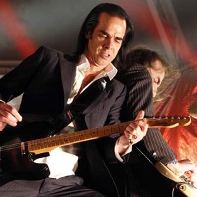 Nick Cave and Warren Ellis on stage together with their other band, Grinderman, which released two albums.