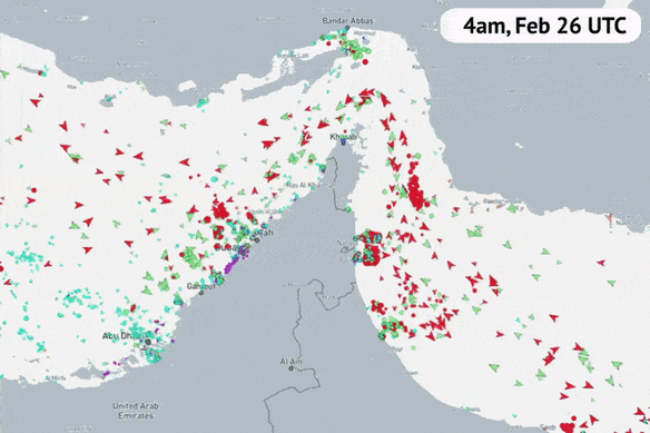 How shipping changed in the Strait of Hormuz during the first week of the war in Iran.