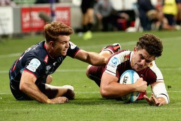 The Red have thrashed Melbourne in Super Rugby, with Josh Nasser scoring one of their eight tries.