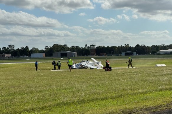 The pilot had to be cut from the plane.
