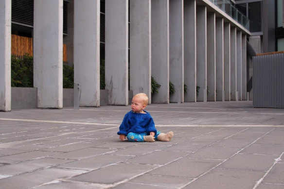 A baby in the communal area of an apartment complex in Melbourne. This photo was submitted by a mother participating in research into the need for ‘family-friendly’ apartments who captioned it ‘concrete non-playground’. 