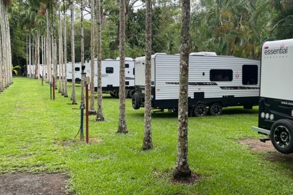 Unused temporary accommodation a three-hour walk from Degarra.