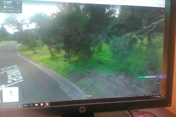 The block of land in Rye is being advertised by the seller, sans agent, with only one photo - a mobile phone picture of a computer screen.