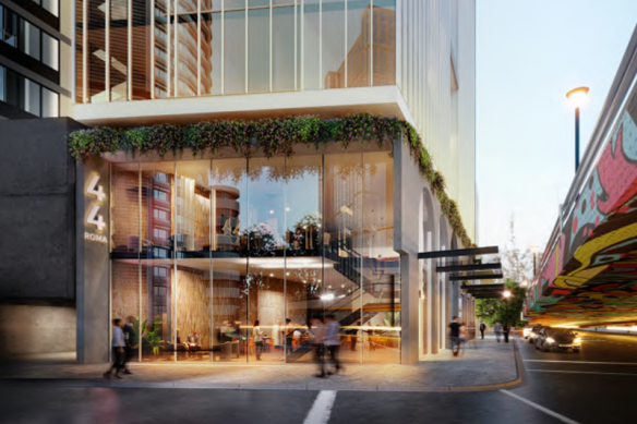 The Roma Street hotel would deliver a “unique corporate traveller hotel development” with 212 rooms and an open, double-height foyer.