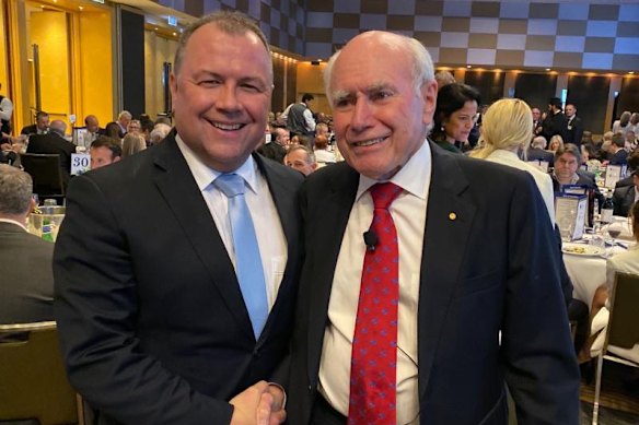 Ex-bankrupt Warren Jack with former prime minister John Howard.