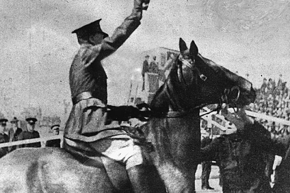 Captain Francis De Groot after cutting the ribbon at the opening of the Sydney Harbour Bridge in 1932