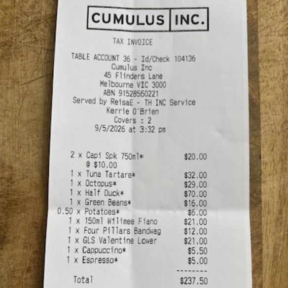 The bill, please.
