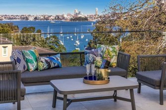 The harbor view from the $10m home that is subject to a caveat relating to Metigy, a failed AI marketing start-up.