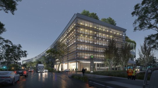 Artist impression of Goodman’s multi-level industrial estate in Alexandria.