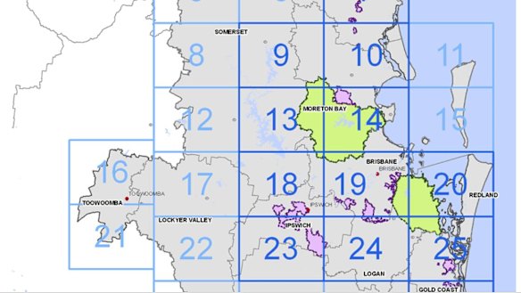 South east Queensland's key koala priority protection areas in 2018.
