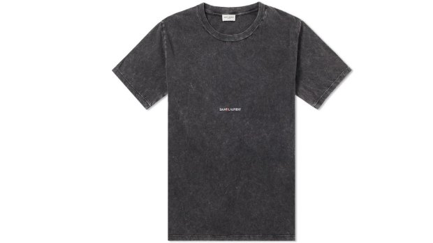 Saint Laurent destroyed logo T-shirt, $500. 