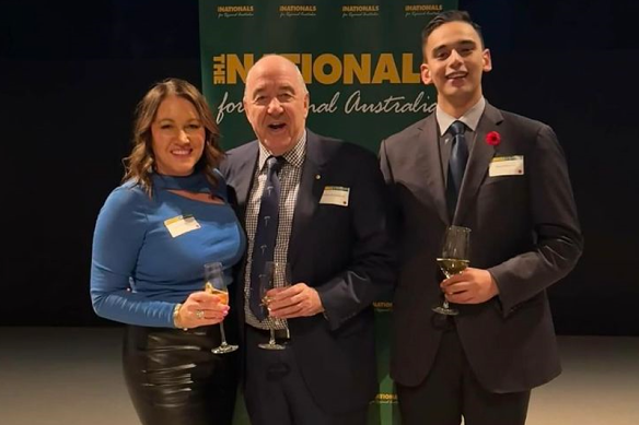 David Prince-Popovich (right) posing with former Queensland premier Rob Borbidge at the National Party federal council in September 2024.