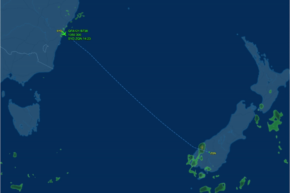 A Qantas flight from Sydney to Queenstown was already in the air when it got the message to divert to avoid a live firing exercise.