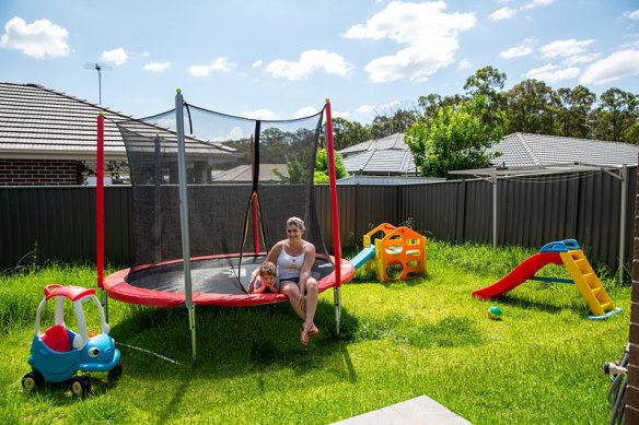 Gemma MacMillan and her son Oliver at home in Ropes Crossing near Penrith. 